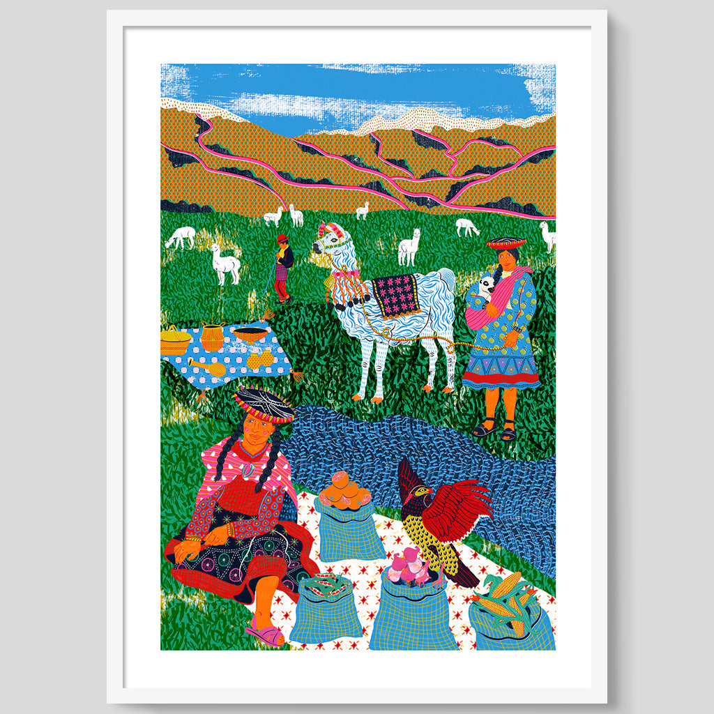 Market In The Andes print