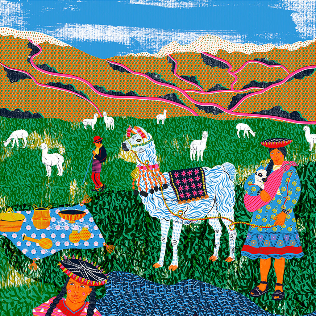 Market In The Andes print