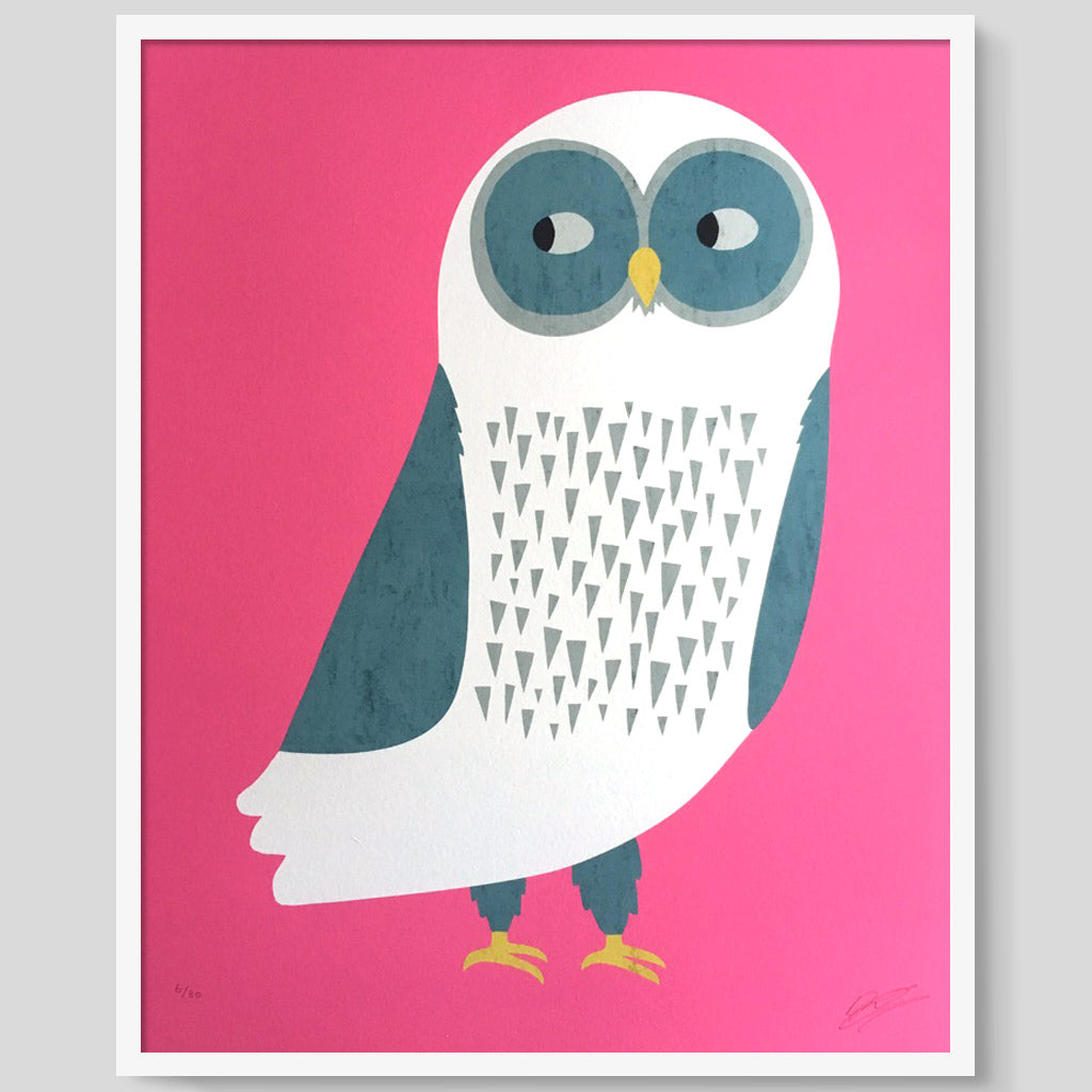 Pink Owl print