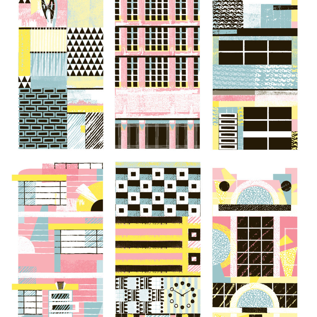 Six Buildings print